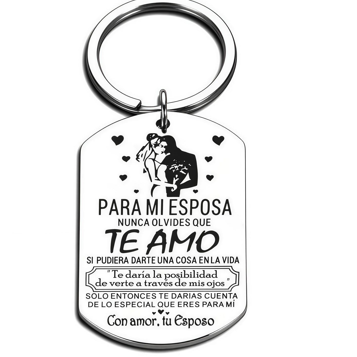 Engraved Inspirational Stainless Steel Keychain