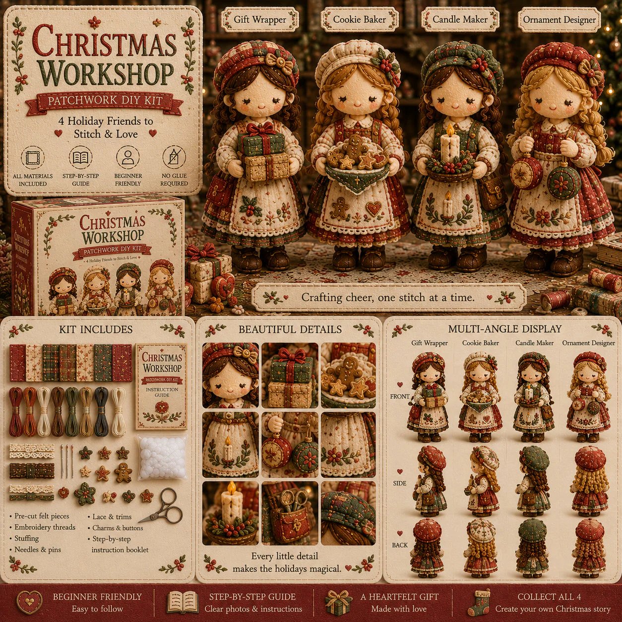 🎁Last Day:50% OFF🧵 Tiny Worlds Collection – Patchwork DIY Kit Series