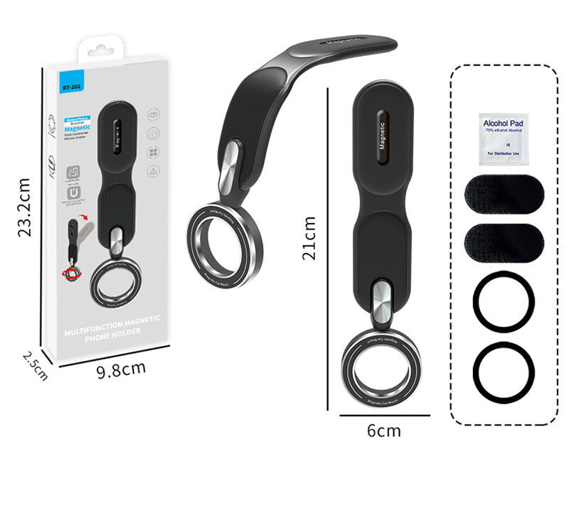 🧲📱 Bendable Magnetic Car Phone Holder – 360° Flexible Aluminum Arm Mount for Dashboard & Navigation