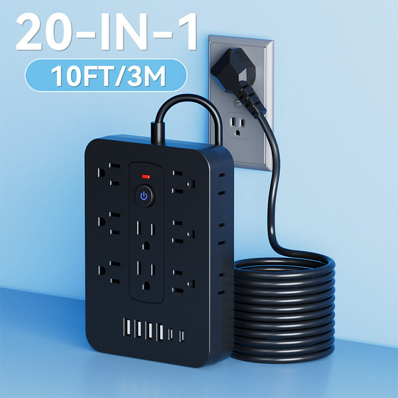 20-in-1 Power Strip with Overload Protection