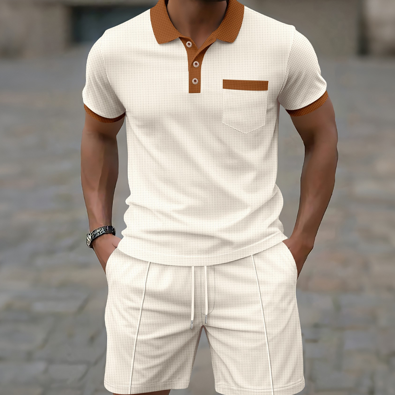 🥳2026 HOT SALE 50% OFF!🥳💞Summer Casual Waffle Knit 2-Piece Set for Men