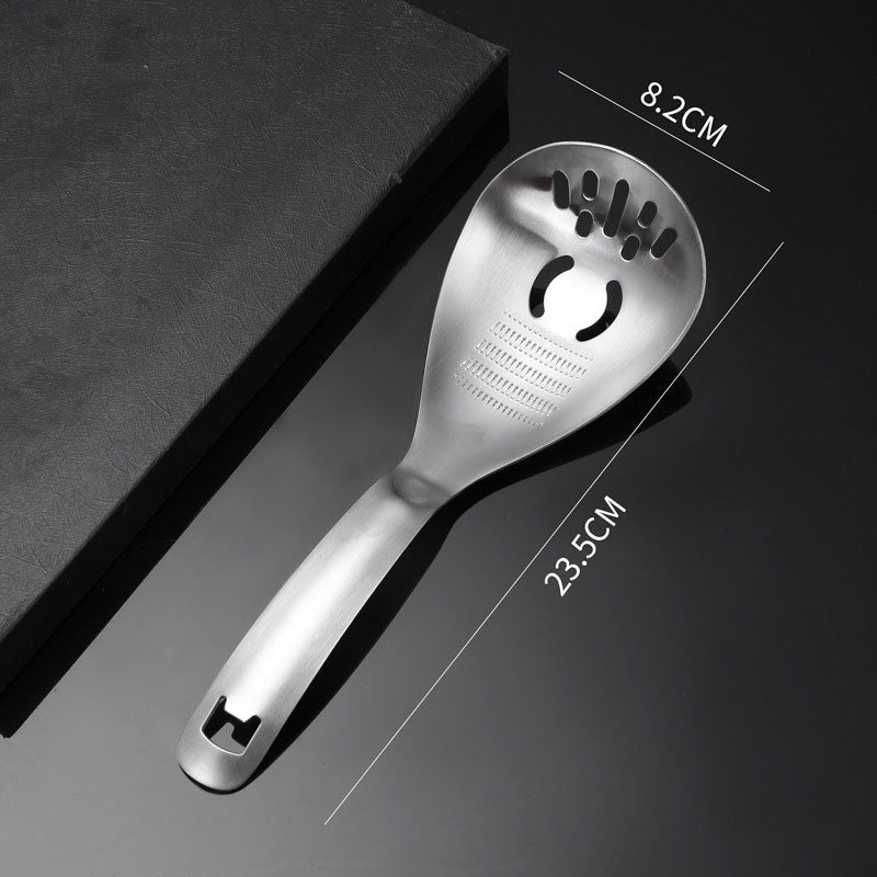 🥄 Stainless Steel Cooking Spoon with Strainer, Masher & More