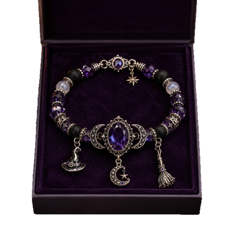💜 Gothic Purple Rhinestone Halloween Bracelet