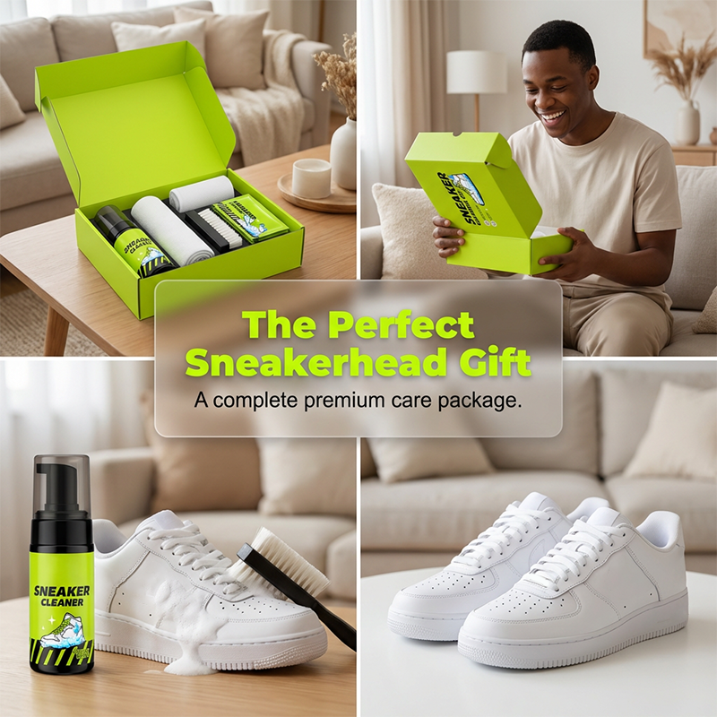 🫧👟 4-Piece Sneaker Cleaning Kit – Foam Cleaner, Brush, Towel & Wipe