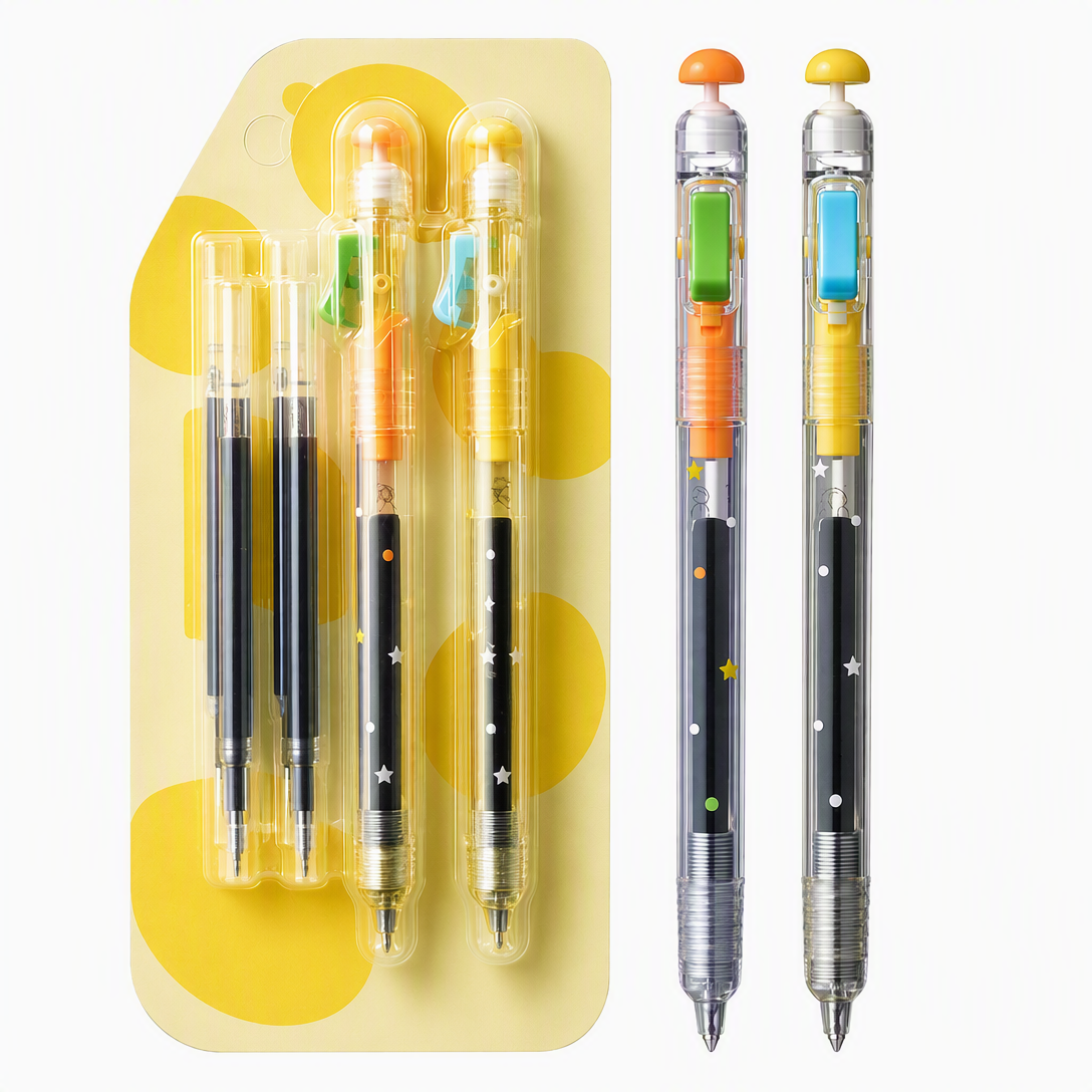 Retractable 0.5mm Quick-Drying Gel Pen Set