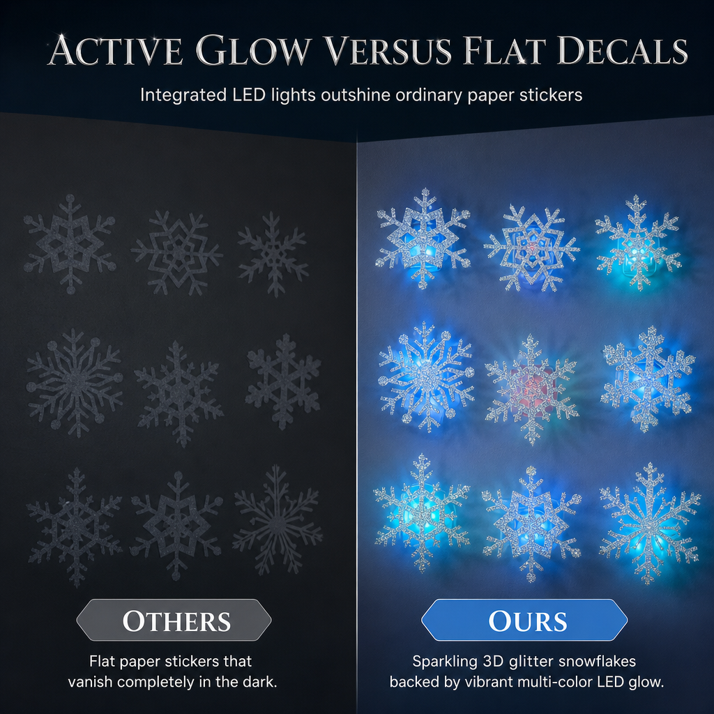 🎁🎄Christmas Sale 50% OFF!💞50K+ SOLD!⏳✨Glowing Snowflake Night Light Wall Stickers