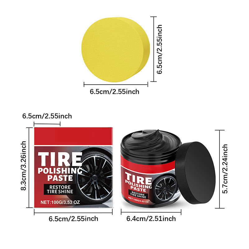 🛞✨ Tire Shine Balm with Sponge – Restore a Deep Black Finish