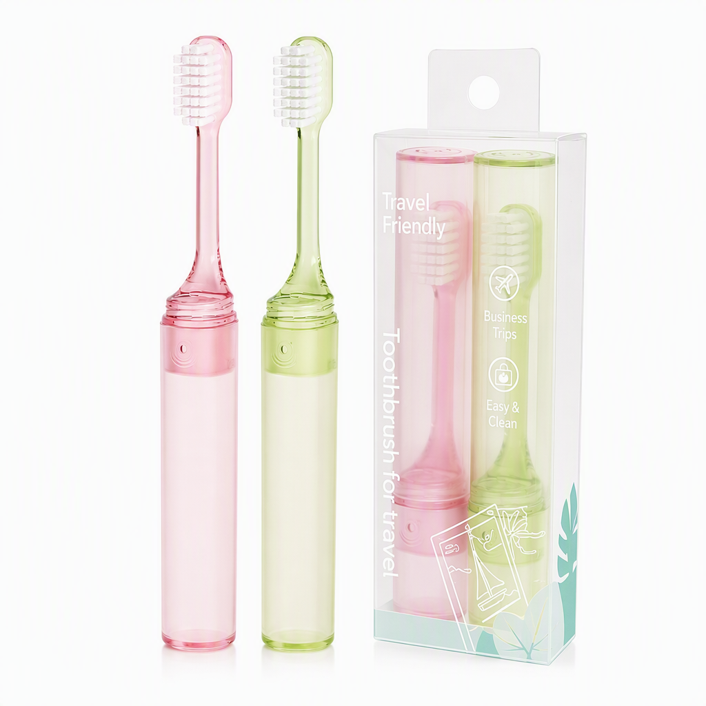 2-Piece Portable Travel Detachable Toothbrush Set