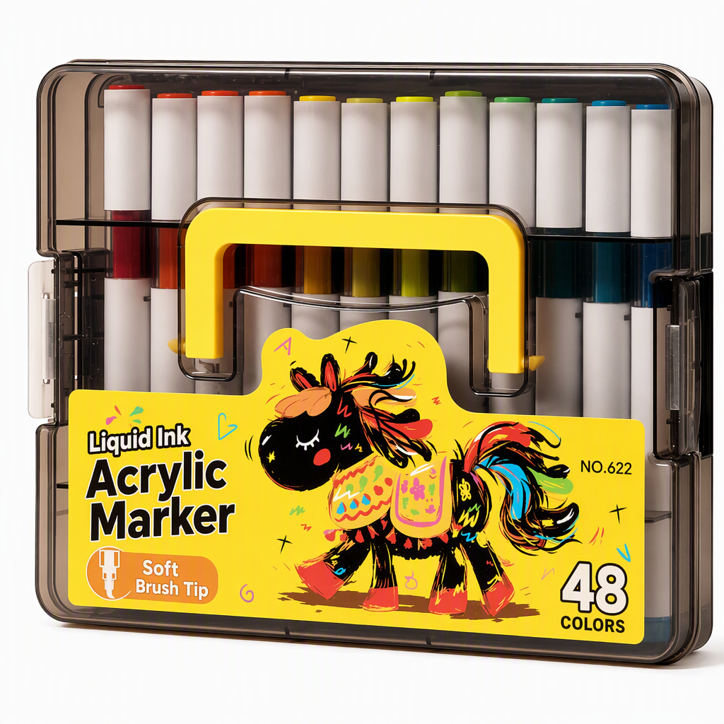🎨✨ Soft Brush Tip Acrylic Markers – Vibrant Colors for Creative Projects