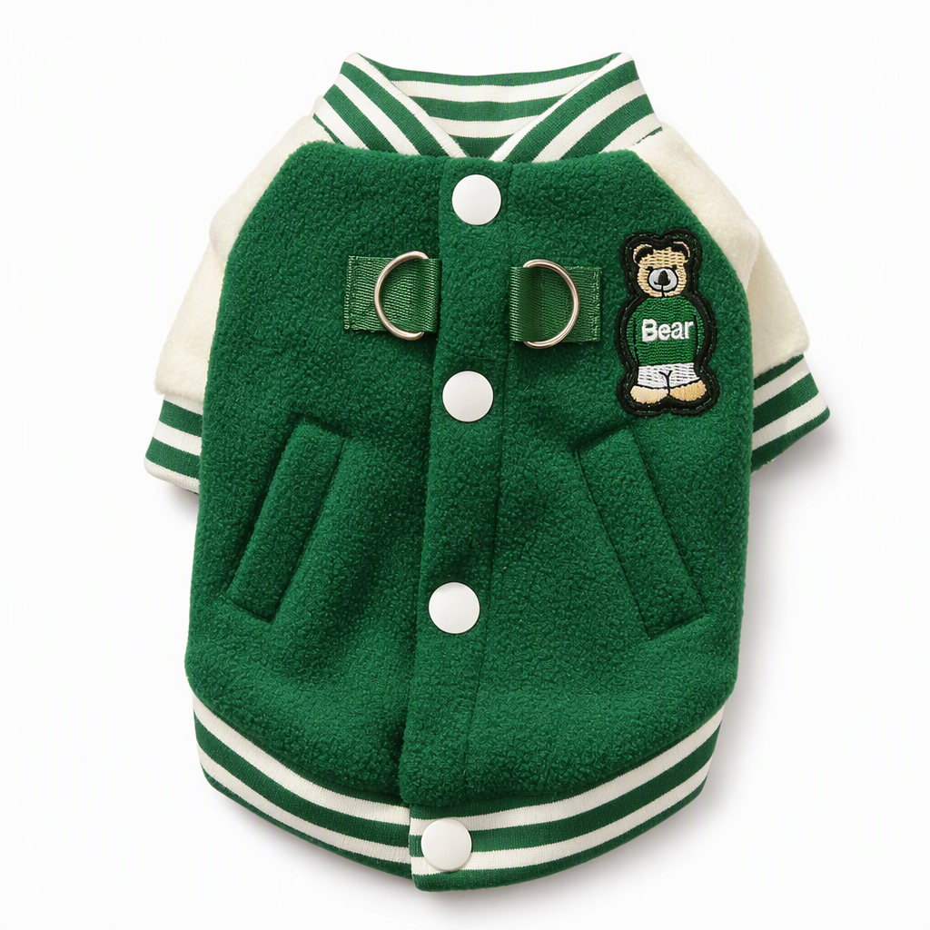 🎄 Limited-Time 50% Off 🐾Cosy Dog Varsity Jacket for Small & Medium Dogs – Little Coat, Big Style