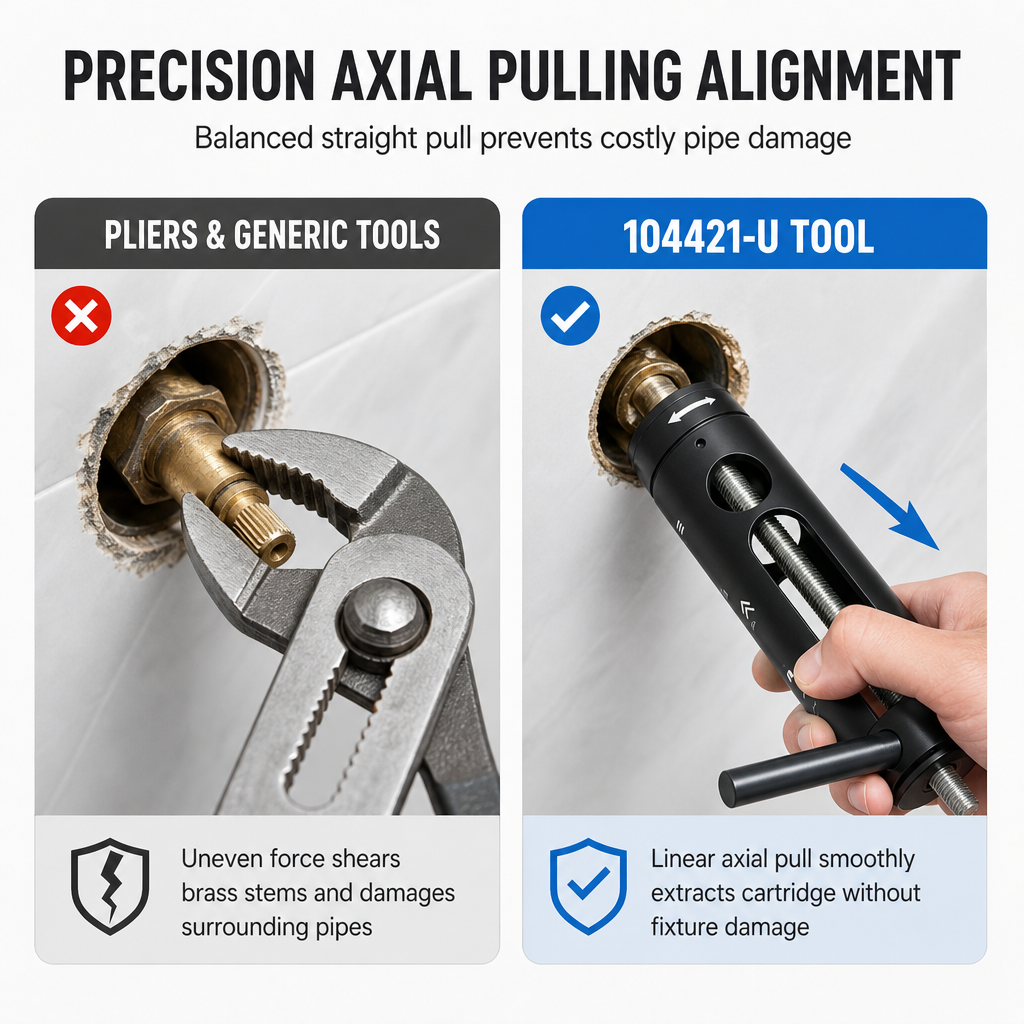 🔧 Faucet Cartridge Puller Tool – Threaded Extractor for Stuck Faucet Cartridges