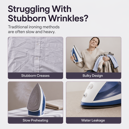 👔✨ Portable steam iron – compact, removes wrinkles, ideal for travel! 🇧🇷