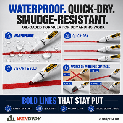 Precision Tip Quick-Dry Oil-Based Marker Pen-10pcs