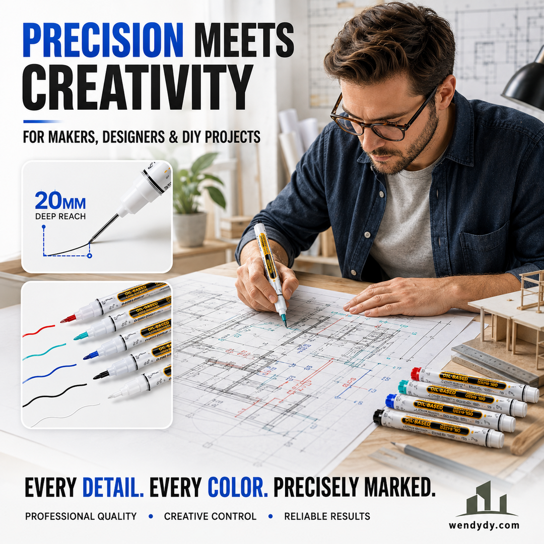 Precision Tip Quick-Dry Oil-Based Marker Pen-10pcs