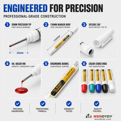 Precision Tip Quick-Dry Oil-Based Marker Pen-10pcs