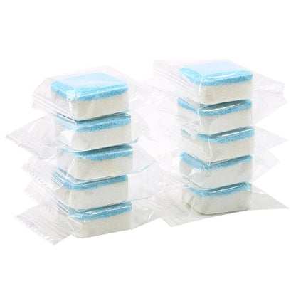 🔥12 PCS/Pack🔥Washing Machine Deep Cleaner Tablets – Eliminates 99% Germs, Removes Odors & Prevents Mold 🧽