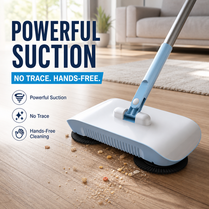 🧹LIMITED TIME 50% OFF! Manual Hands-Free Sweeper Broom, 3-in-1 Sweep Suction Mop Cleaner with Strong Suction Streak-Free Floor Cleaning for Pet Hair Dust Debris