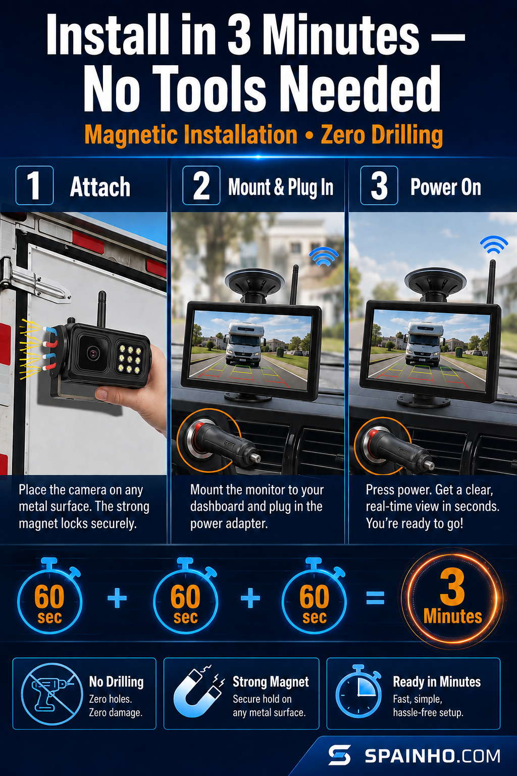 🔥🎁New 50% DISCOUNT🔥Wireless rear camera system in 1080p H