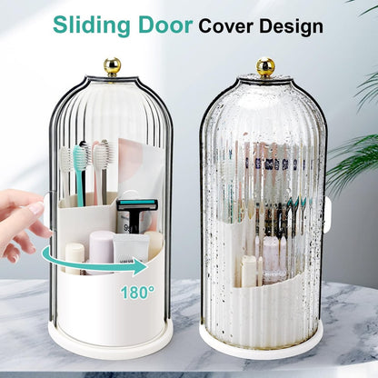 🌸 Sliding Lid Toothbrush Organiser – Wall-Mounted, Dustproof & Perfect for Compact British Bathrooms & En-Suites 🏠✨