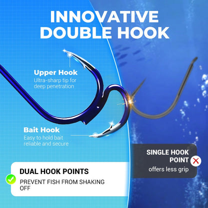 Catch More Fish Instantly! Ultra-Sharp Double Fishing Hooks
