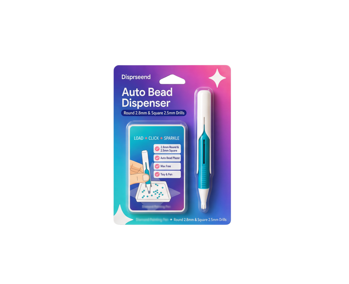 💎 Automatic Crystal Art Bead Dispenser Pen & Tray Set