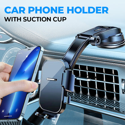 🚗50% OFF NOW! Multifunctional Suction Cup Car Phone Holder, 360° Rotatable Dashboard Windshield Car Phone Mount, Strong Sticky Suction Cell Phone Holder for All Mobile Phones