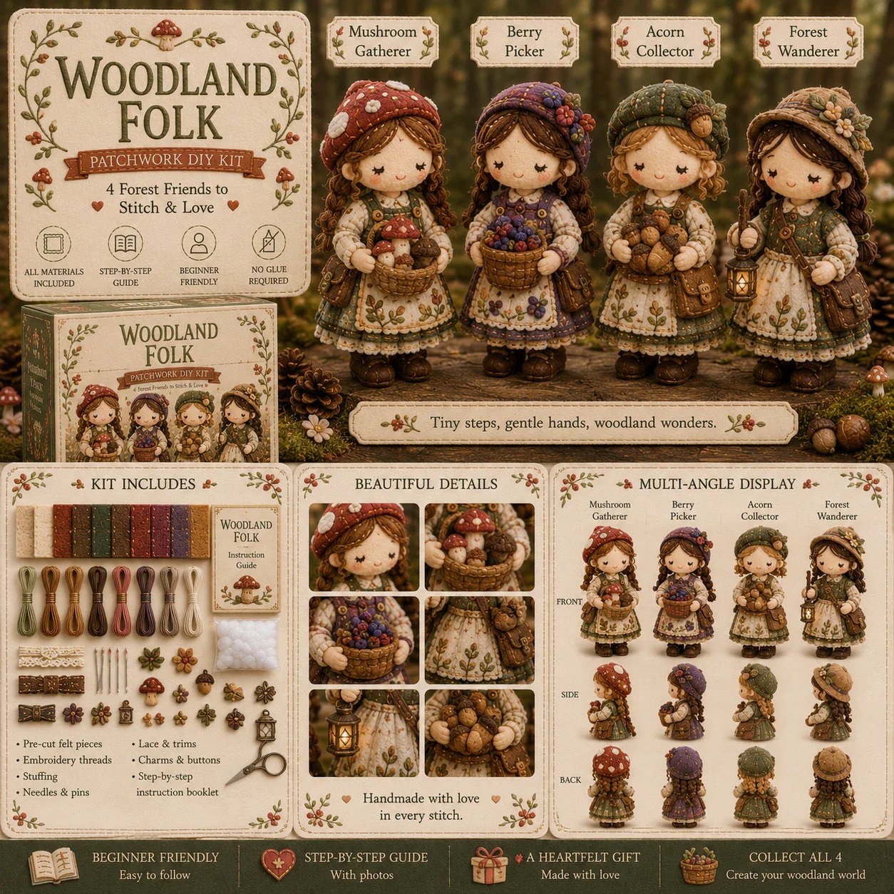 🎁Last Day:50% OFF🧵 Tiny Worlds Collection – Patchwork DIY Kit Series