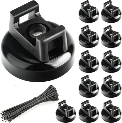 Heavy-Duty Magnetic Cable Tie Mounts – 10 Pack