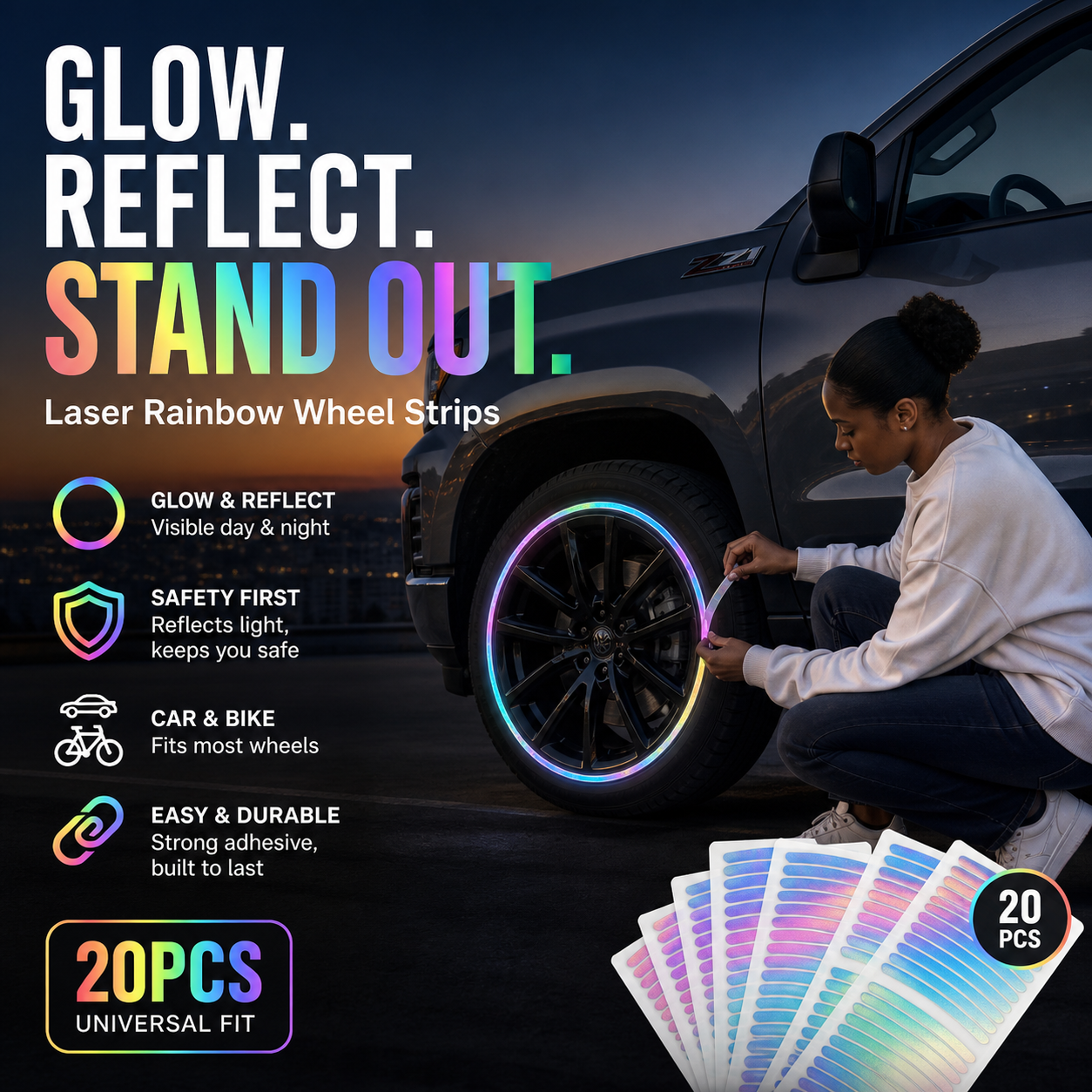 ⏳Limited Sale🔥Popular Fluorescent Car Wheel Hub Tag