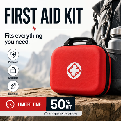 🔥Hot Sale 49% OFF🔥 26-Piece Portable First Aid Kit – for Home, Car, Travel & Camping, Compact 🏥