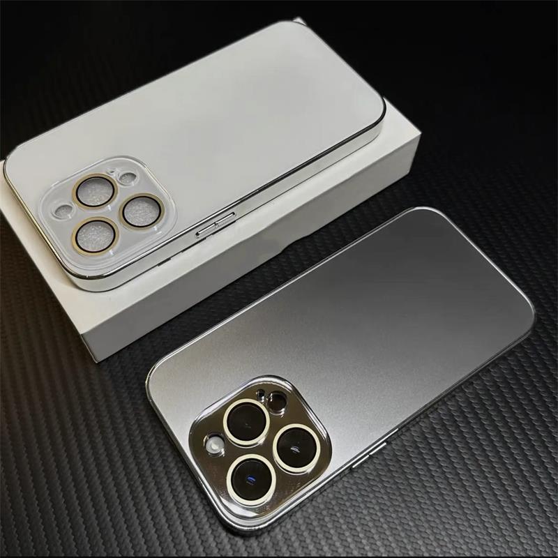 Electroplated Matte Acrylic Tempered Glass iPhone Protective Case