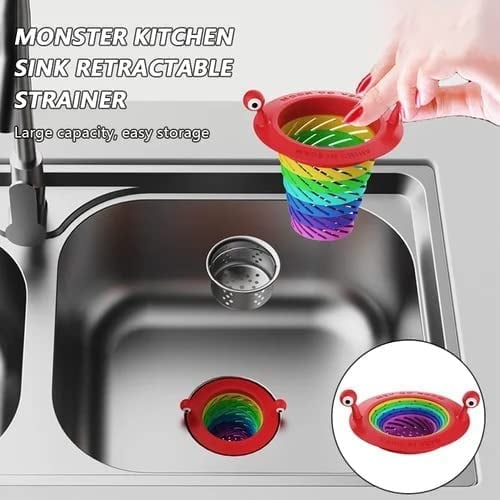 📢📢Buy 1 Get 1 Free !! ⏰50K+ SOLD! Sink Strainer – Monster design, foldable rainbow & large capacity. No more clogs – grab yours! ✅