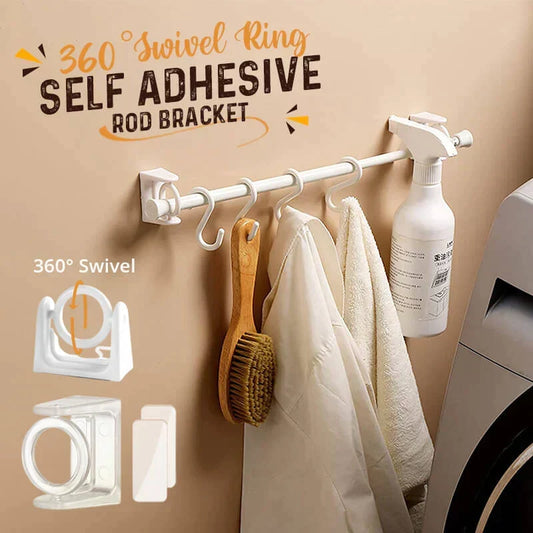 360° Rotating Ring Self Adhesive Rod Holder