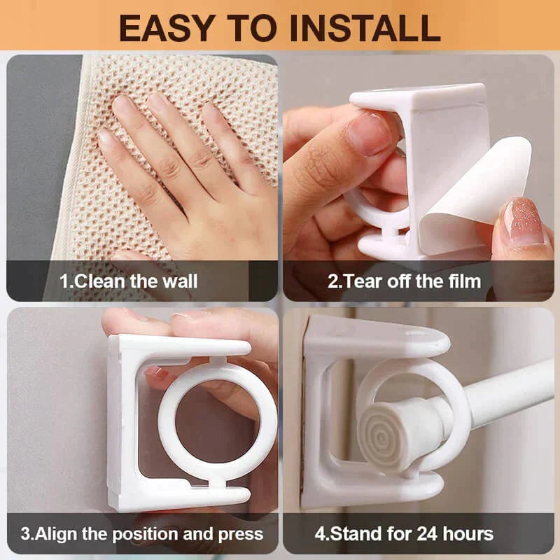 360° Rotating Ring Self Adhesive Rod Holder