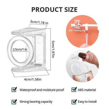 360° Rotating Ring Self Adhesive Rod Holder