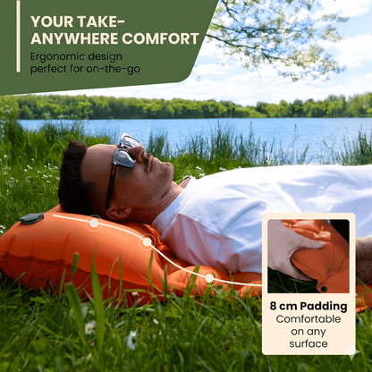 ⏳LIMITED OFFER 50%OFF🌞Luxury Ultralight Sleeping Mat – With Built-in Foot Pump – 7.5cm Thick & Connectable – Perfect for Camping, Hiking & Beach – Waterproof & Compact