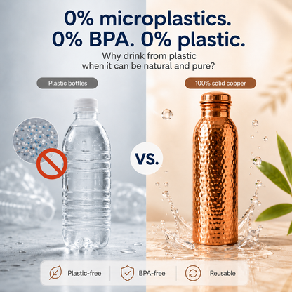 Premium Drinking Bottle Made of 100% Solid Copper – Plastic-Free and Inspired by Ayurveda