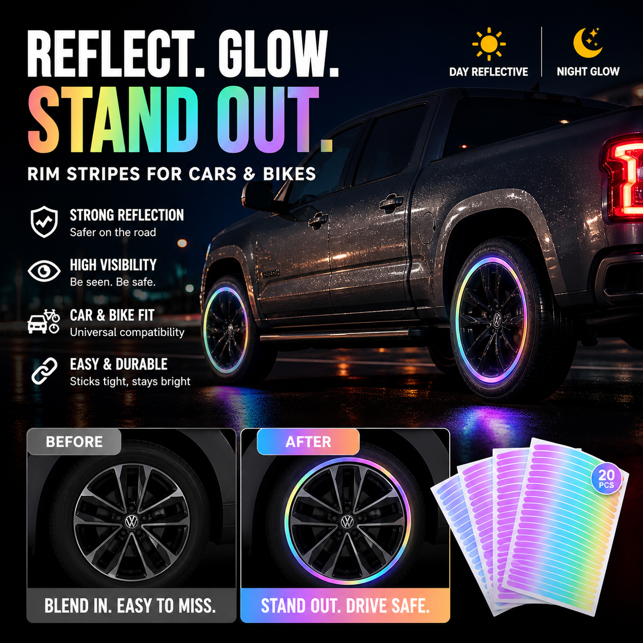 ⏳Limited Sale🔥Popular Fluorescent Car Wheel Hub Tag