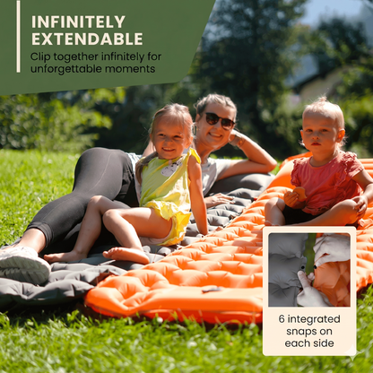 ⏳LIMITED OFFER 50%OFF🌞Luxury Ultralight Sleeping Mat – With Built-in Foot Pump – 7.5cm Thick & Connectable – Perfect for Camping, Hiking & Beach – Waterproof & Compact