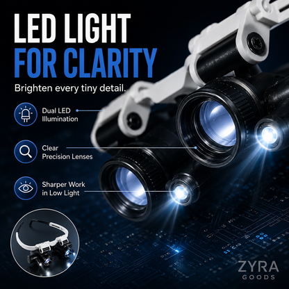 LED Glasses Magnifier ( 8x 15x 23x )