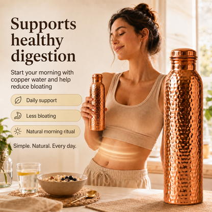 Premium Drinking Bottle Made of 100% Solid Copper – Plastic-Free and Inspired by Ayurveda