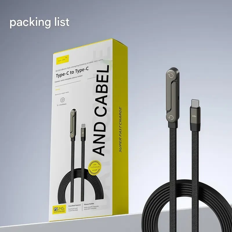 ⚡Invisible Holder Charger Cable with Stand – Hidden Bracket Design, Fast Charging Support, Tangle-Free & Durable 📱