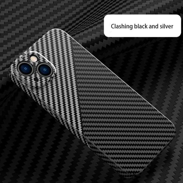 Carbon Fiber Texture Magnetic Wireless Charging Phone Case For iPhone
