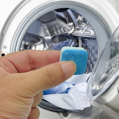 🔥12 PCS/Pack🔥Washing Machine Deep Cleaner Tablets – Eliminates 99% Germs, Removes Odors & Prevents Mold 🧽
