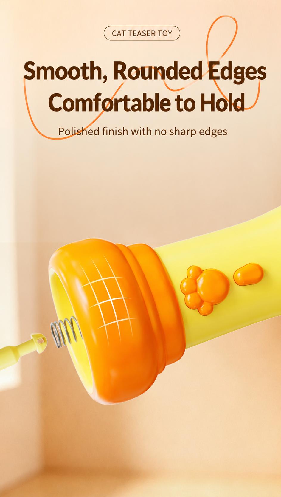 Electric Cat Wand Toy for Indoor Cats, 2026 New Interactive Automatic Retractable Cat Teaser with Plush Ball, Fuzzy Ball Launchers Enrichment Toy for Kittens Adult Multi Pet Households