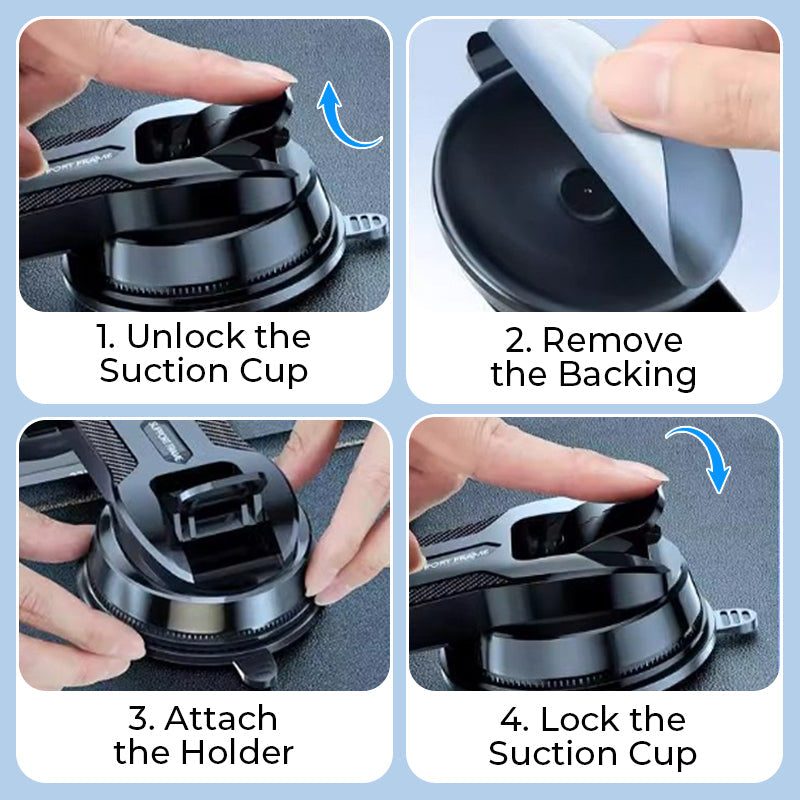 🚗50% OFF NOW! Multifunctional Suction Cup Car Phone Holder, 360° Rotatable Dashboard Windshield Car Phone Mount, Strong Sticky Suction Cell Phone Holder for All Mobile Phones