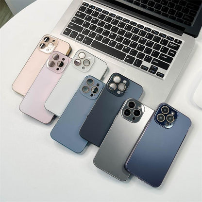 Electroplated Matte Acrylic Tempered Glass iPhone Protective Case