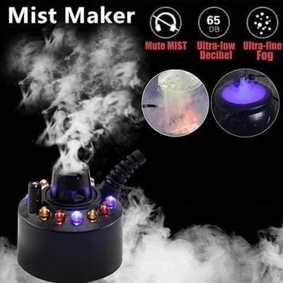 ⏳🔥LIMITED-TIME 50% OFF! ⏰💨 12-LED Ultrasonic Mist Maker Fogger – Creates cool mist & colourful light – Perfect for humidifiers, fountains or Halloween decor – runs quietly in water 💧✨