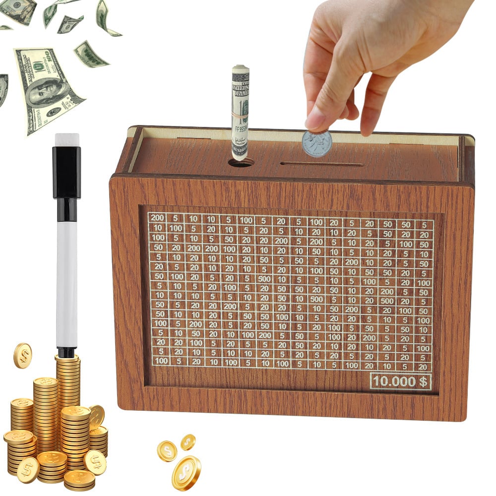 Wallet Fattening Program——Cash Vault Wooden Savings Box