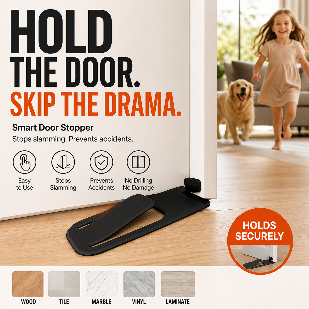 🚪 Floor Door Stopper – Foot Operated & No Drilling